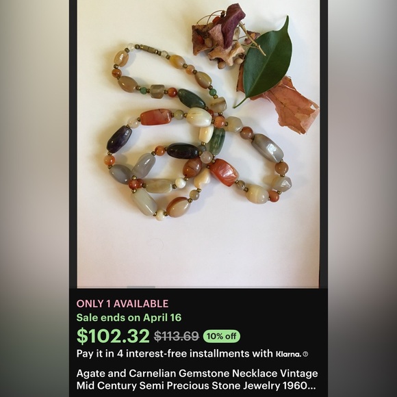 Vintage long multiple gemstone necklace - Picture 5 of 5